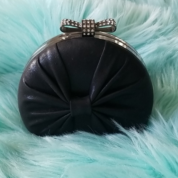 Black Bow Clutch / Evening Purse - Picture 1 of 8